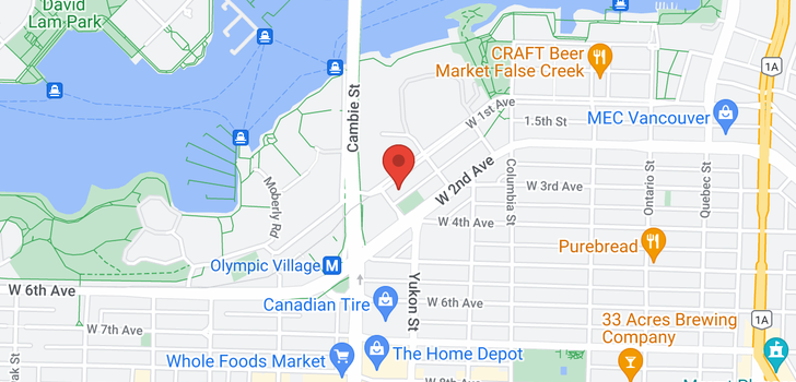 map of 104 388 W 1ST AVENUE